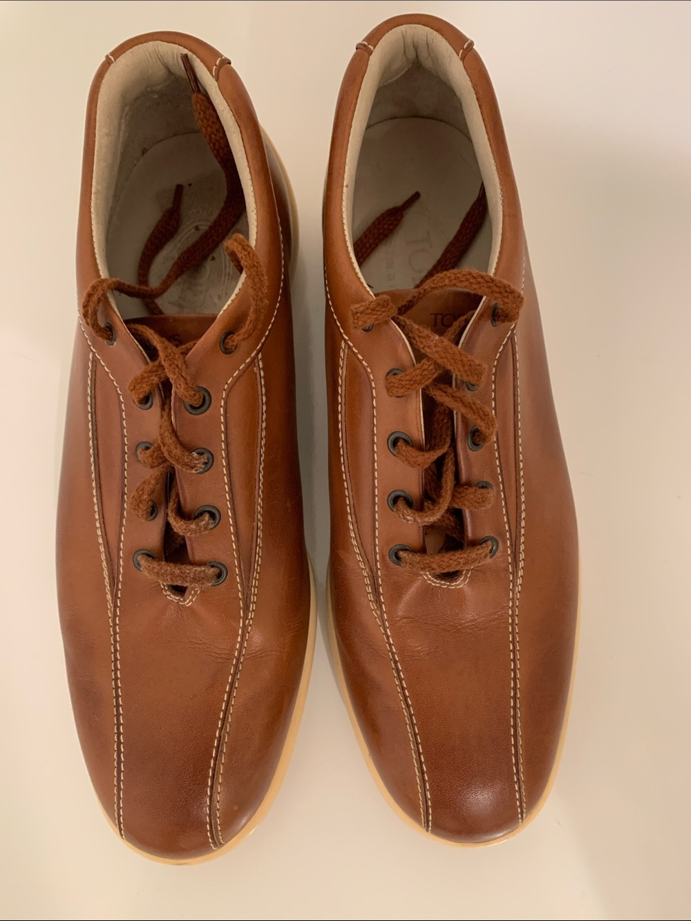 Tod's Men's Brown Leather Casual Lace-Up Shoes